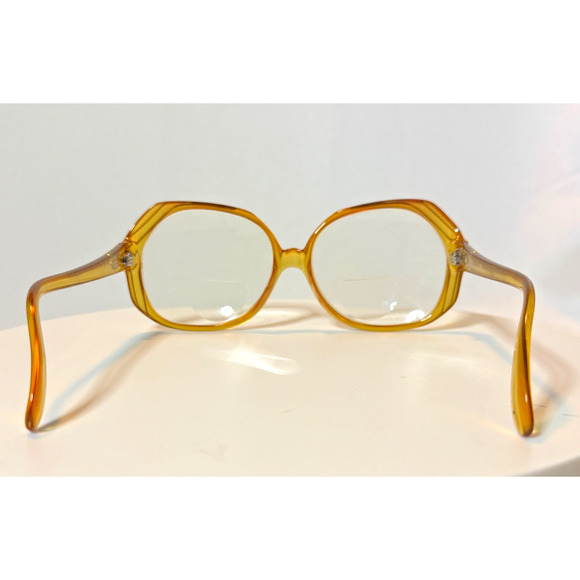 Vtg Christian Dior 2035 Optyl Eyeglass Frames Only Amber Yellow Germany 54-14 main image 8
